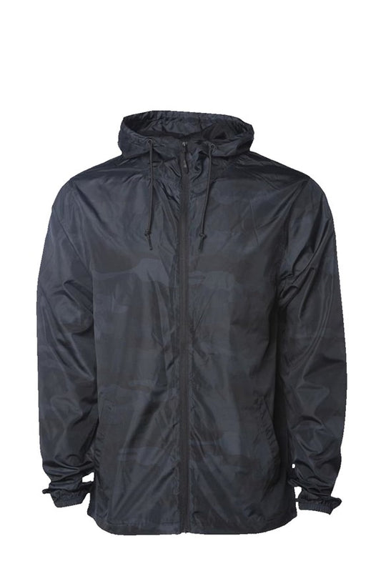 Black Camo Water Resistant Windbreaker - jackets Climax Peak